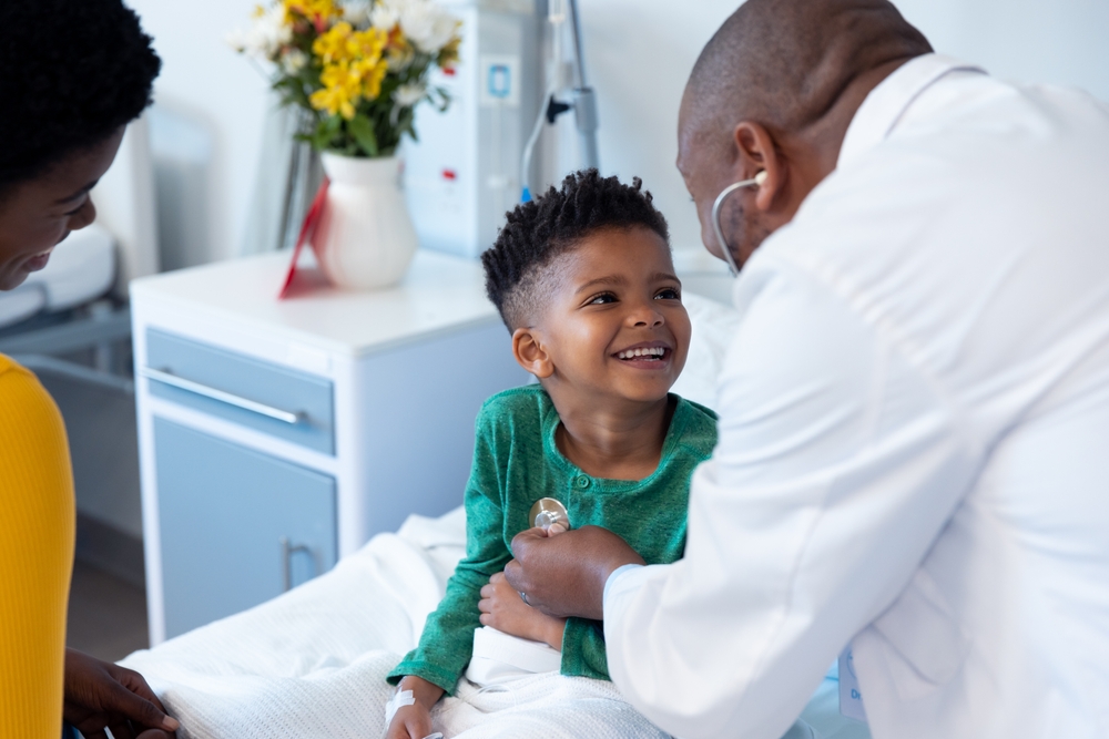 Child receiving healthcare